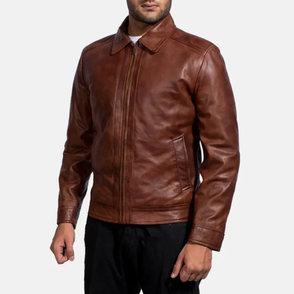 Inferno Brown Leather Jacket - Image 4