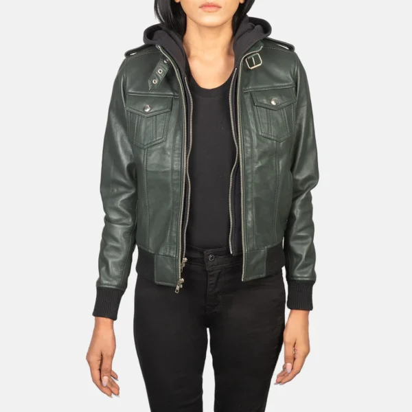 female leather jacket